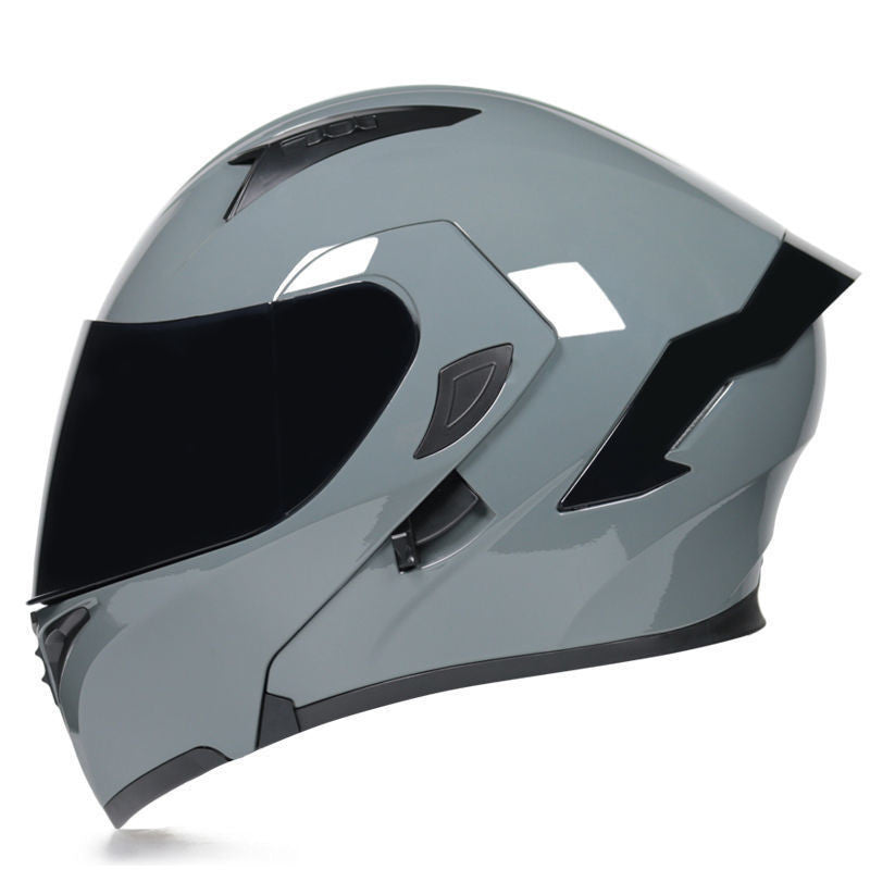 BlackRoadGear Half Helmet Helmet Personality Winter Locomotive Gray
